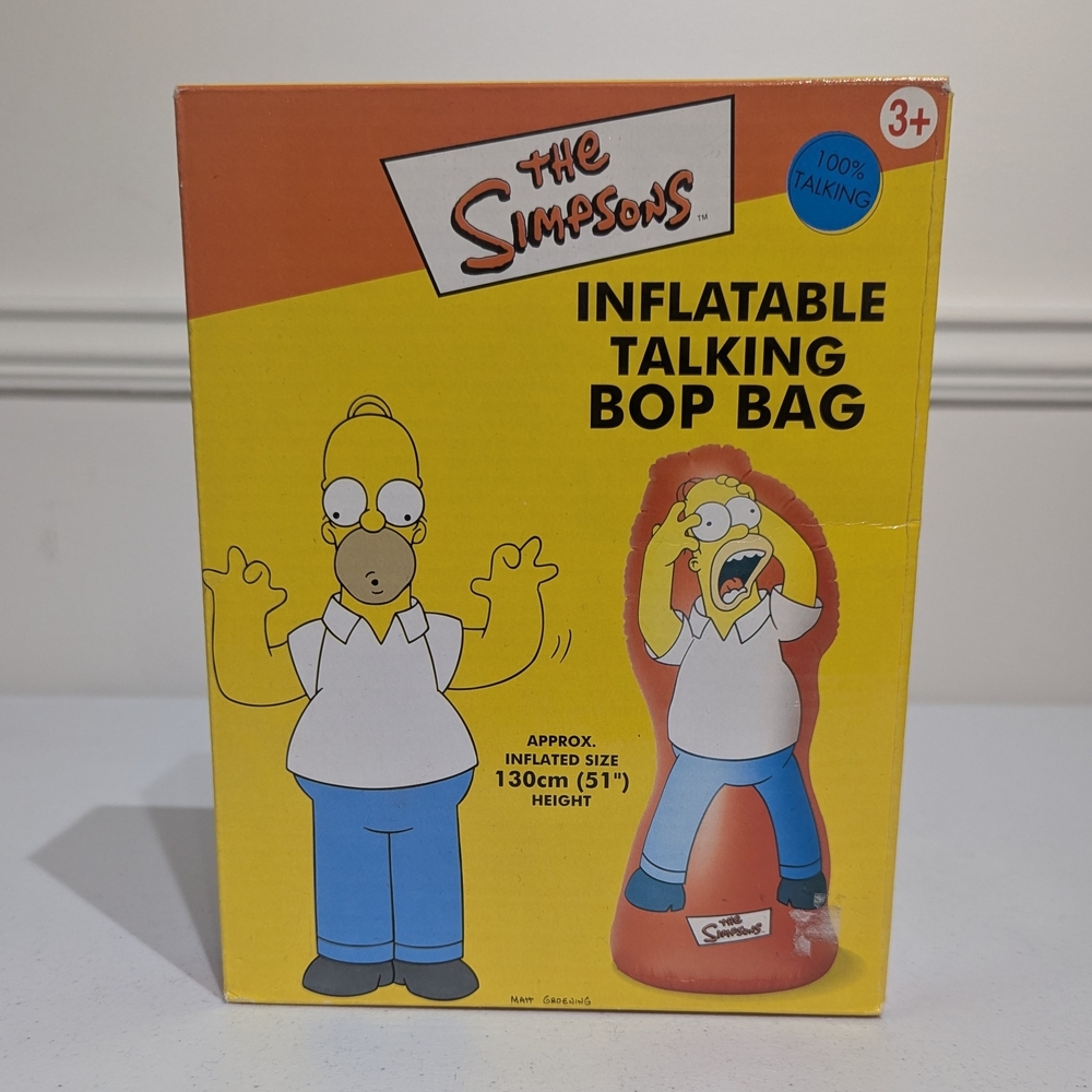 BNIB The Simpsons Inflatable Talking Bop Bag 51" Tall Inflated